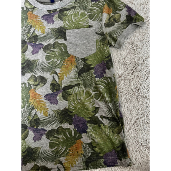 Divided H&M Men’s XS Grey Marl and Floral Pocket Tee - Picture 3 of 5